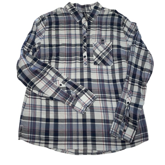Kuhl Tops - Kuhl Lexi Button Up Shirt White Blue Red Long Sleeve Plaid Collared‎ Women's XL